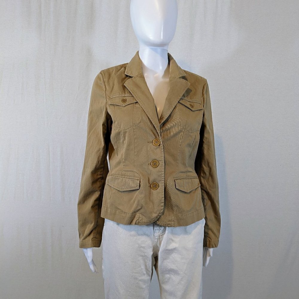 Eddie Bauer Tan Cotton Utilitarian Jacket with Pockets Women's Size 6